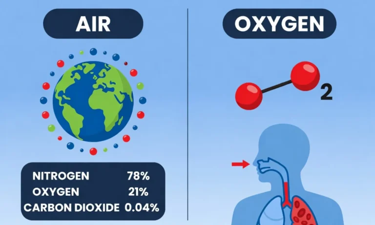 difference between air and oxygen