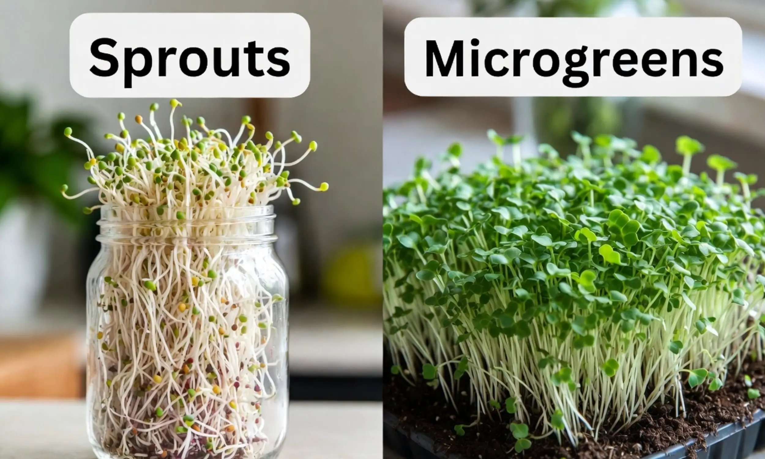 difference between sprouts and microgreens
