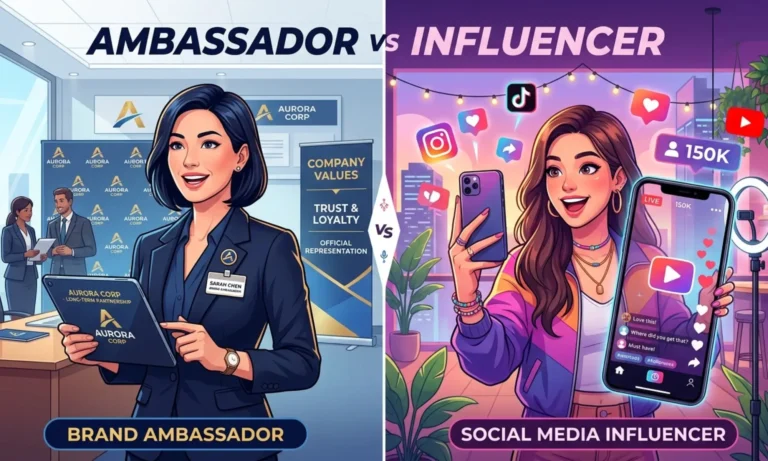 difference between ambassador and influencer