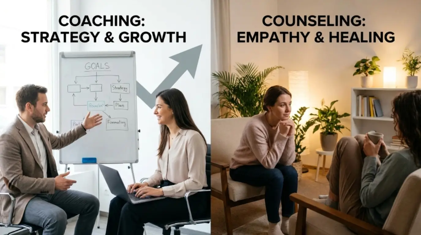 difference between coaching and counseling