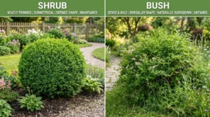 difference between shrub and bush
