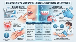 difference between benzocaine and lidocaine