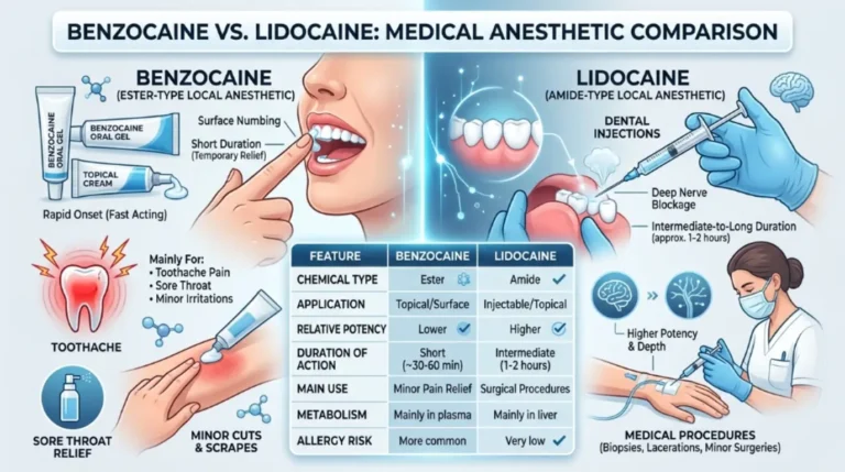 difference between benzocaine and lidocaine