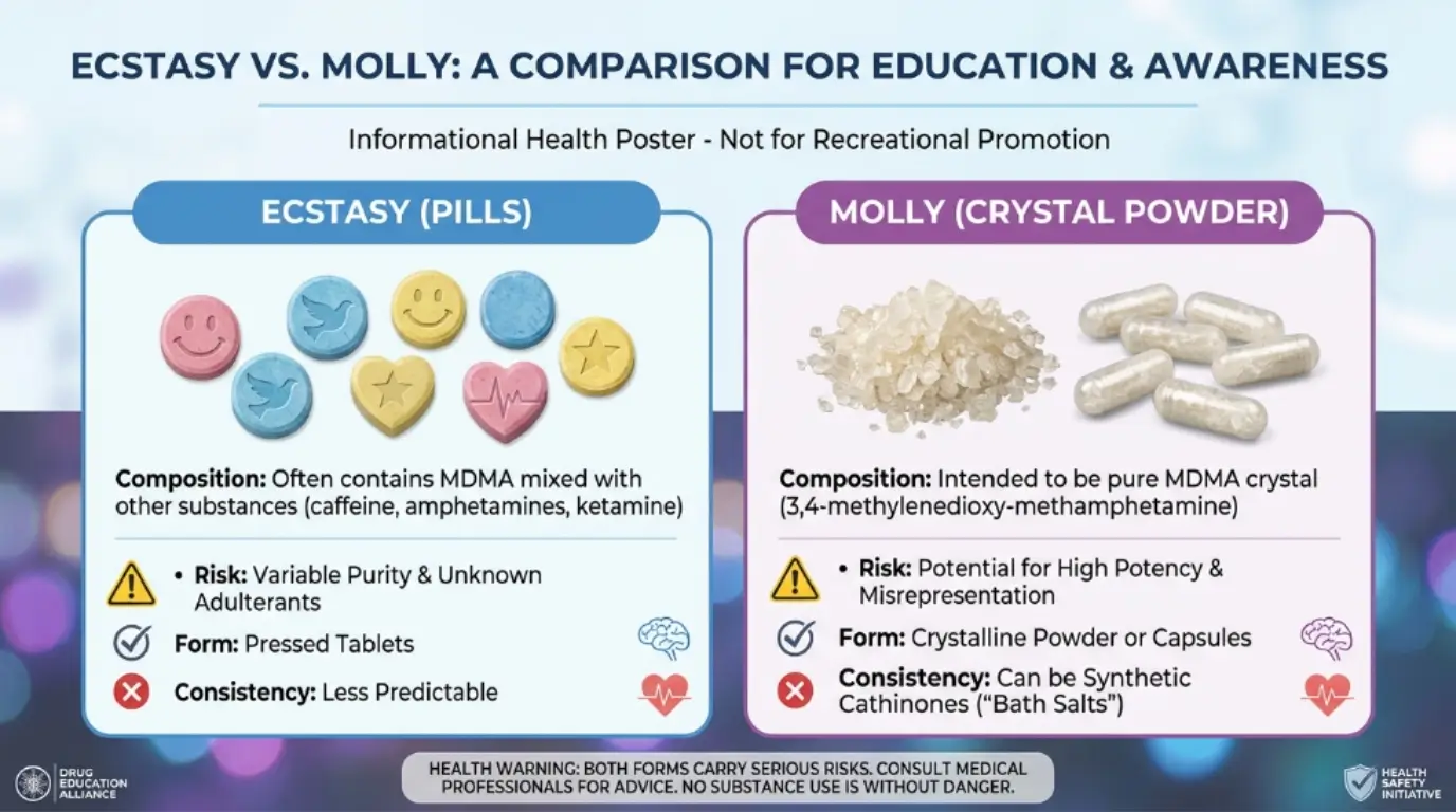 difference between ecstacy and molly