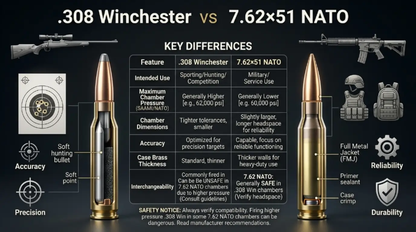 difference between 308 and 7.62x51